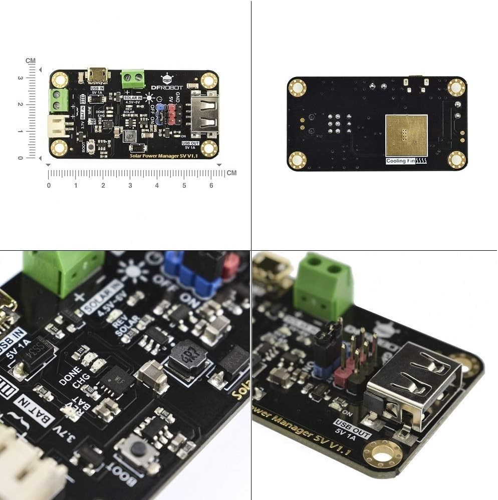 5V Solar Power Manager with MPPT & Li-ion Charging for IoT & DIY Projects