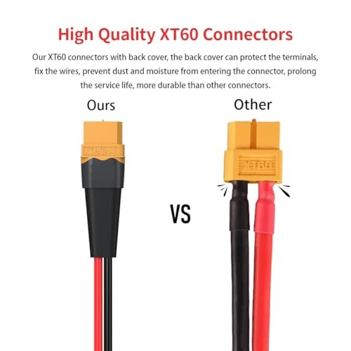 XT60 to O Ring Terminal Cable,Connector Cable 2FT 10AWG XT60 Female to O Ring