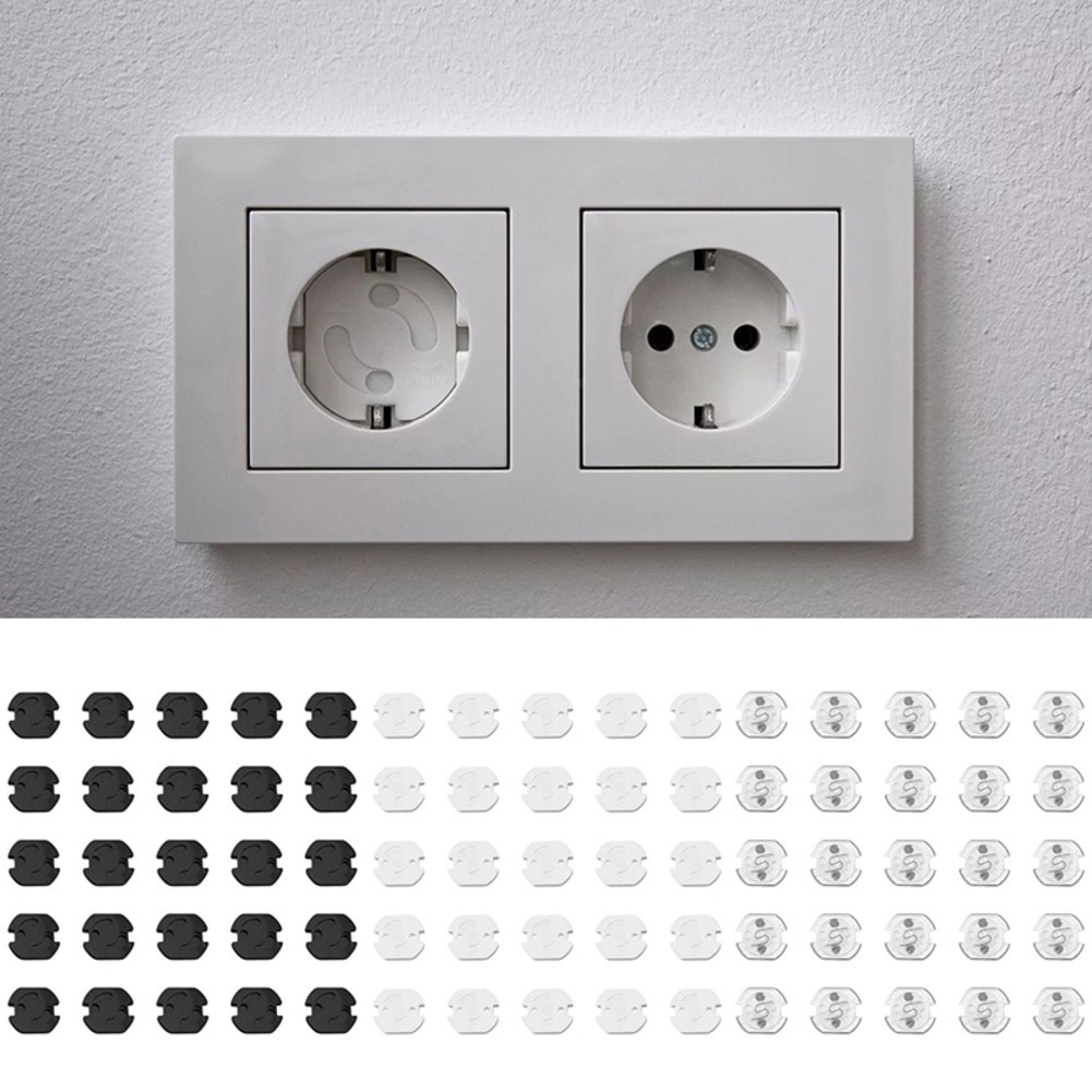 25 Pack Child Protection Socket Covers Secure Fit and Easy to Use Black