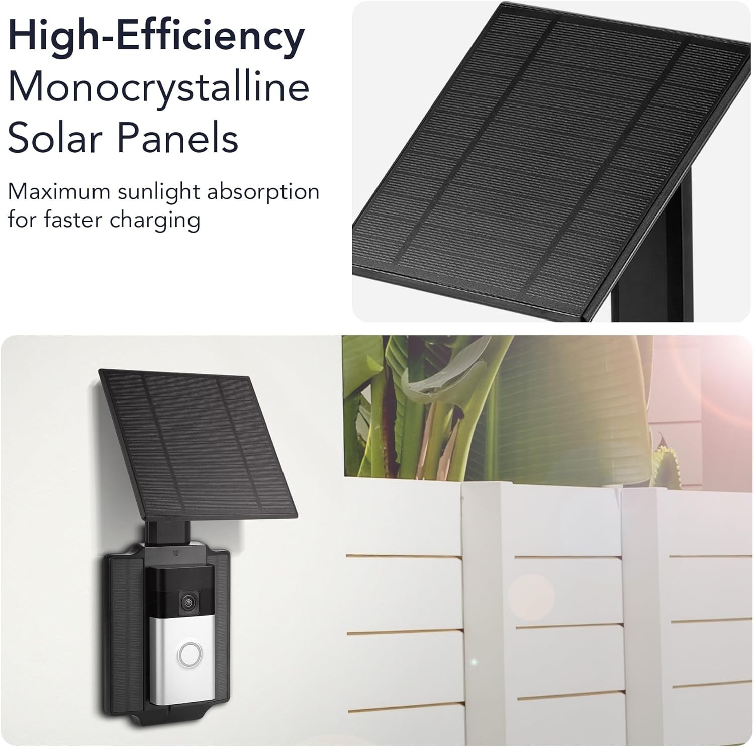 Universal Solar Charger Compatible with Ring Battery Doorbell 2024 Release/Pr…
