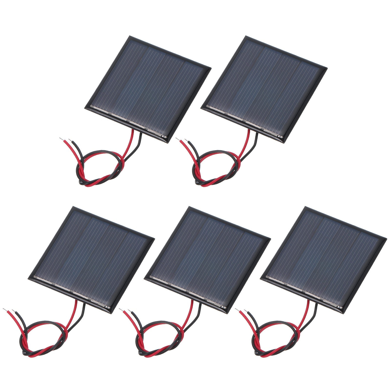 5 Pieces Mini Solar Panels 2V 0.22W 110mA for DIY with 44mm Cable