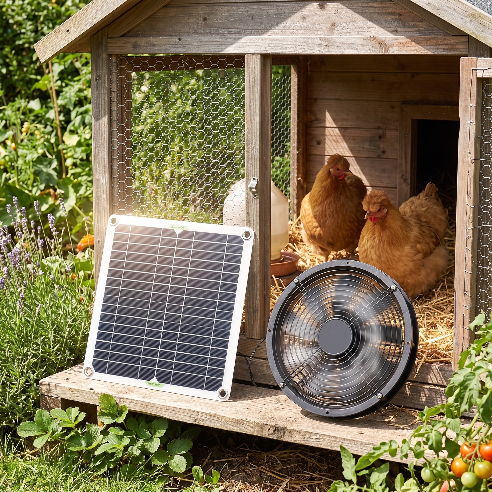 Weatherproof Solar Exhaust Fan Ventilation Fan for Outdoor Small Livestock House