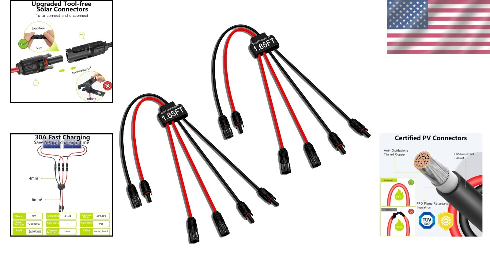 Solar Panel Y Branch Parallel Connectors – Easy Plug and Play Installation