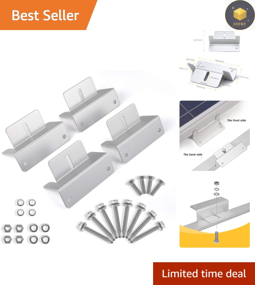 Z Mounting Brackets for Solar Panels – Strong, Lightweight, Set of 4