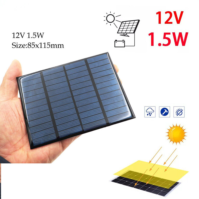 Small Solar Panel 1.5W 12V Small Cell Module For Battery/Mobile Phone/Fountains