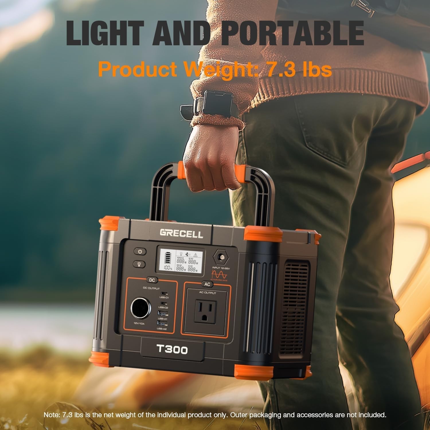 230.88Wh Backup Lithium Battery with 300W Output for Camping & Home Blackouts