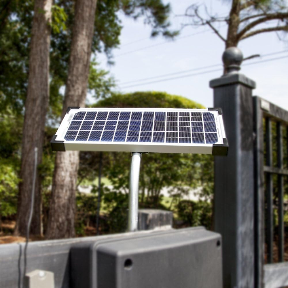 10 Watt Solar Panel Kit (FM123) for Automatic Gate Openers,Black Cell