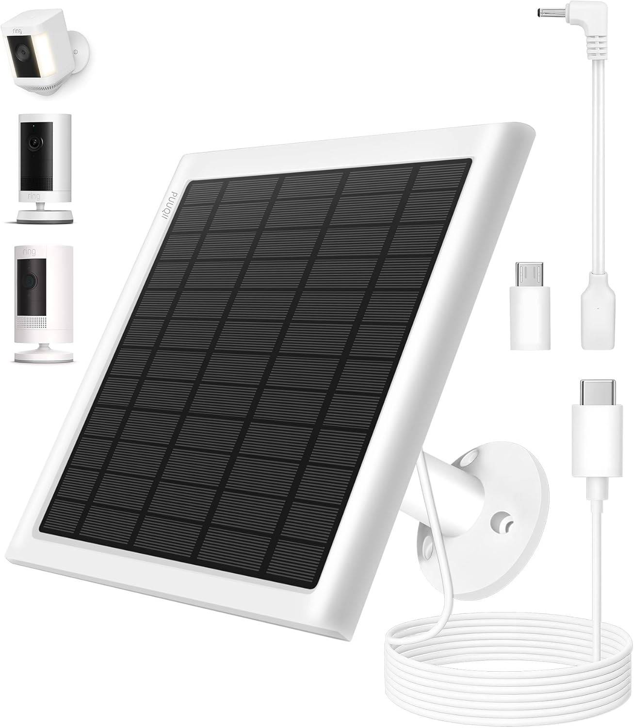 8W Solar Panel for Ring Camera, Solar Panel Charger Compatible with Ring Stick u