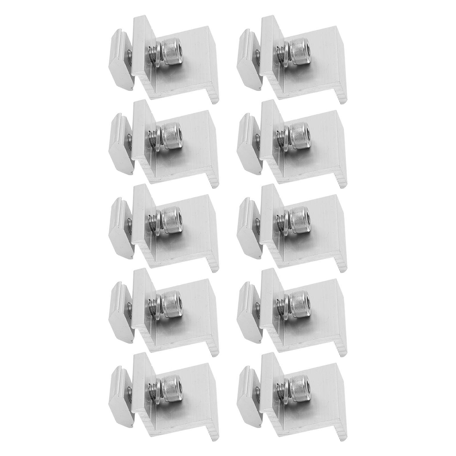 10x Solar Mount Z Bracket Pressing Block PV Panel Rail End Grounding Clamps 40mm