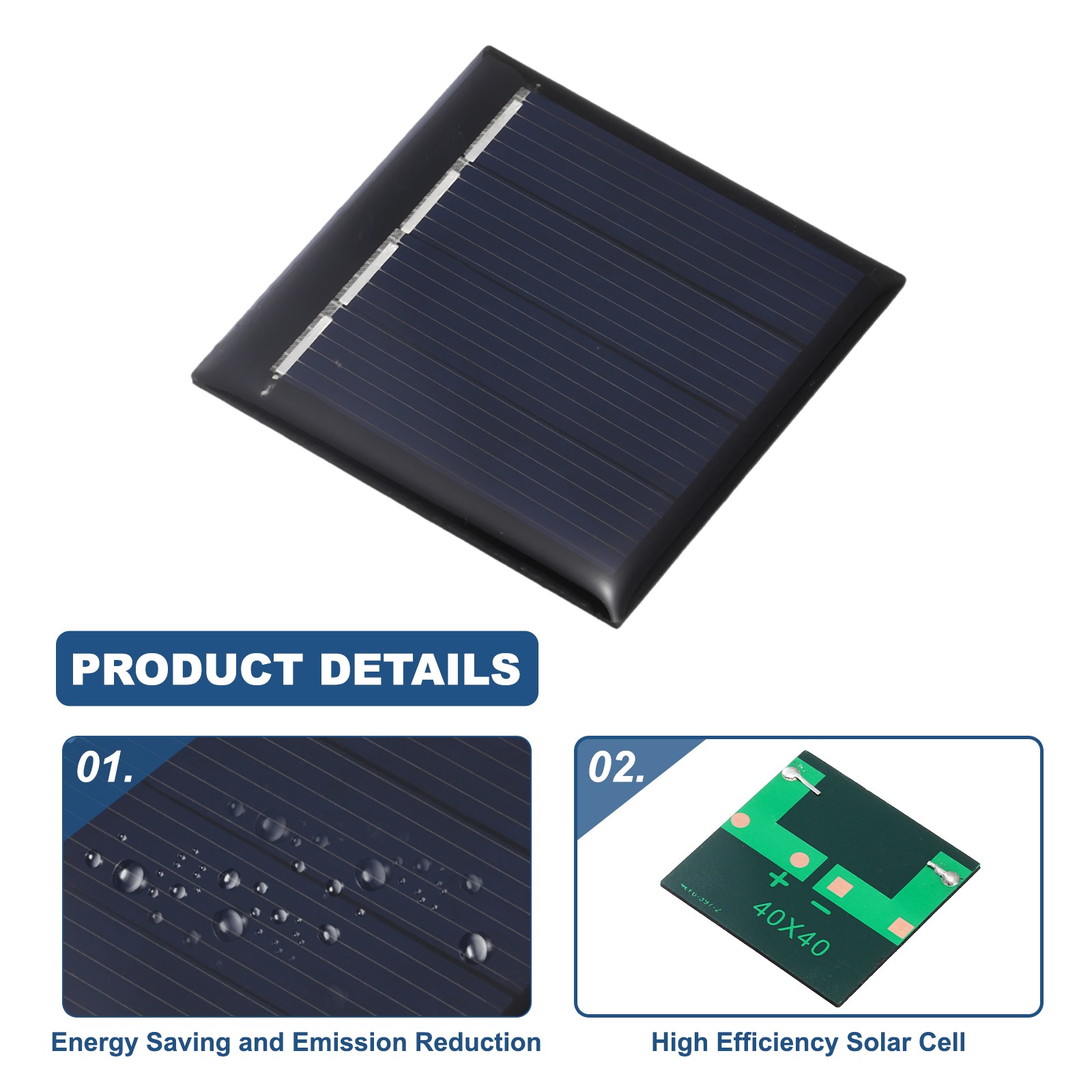 6Pcs 2V 0.08W 40mA Mini Solar Panels, Solar Photovoltaic Power Cells
