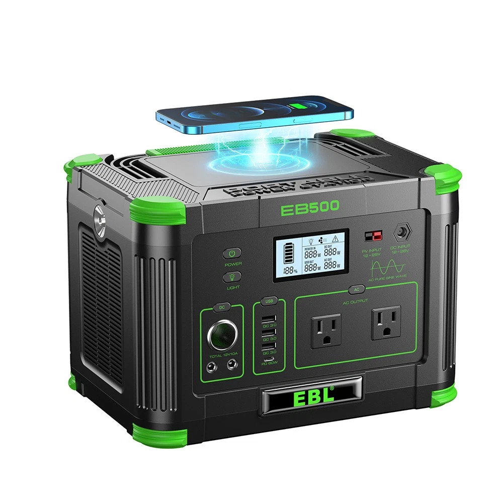 500W 519Wh Power Station Portable Solar Generator RV Backup Battery Camping