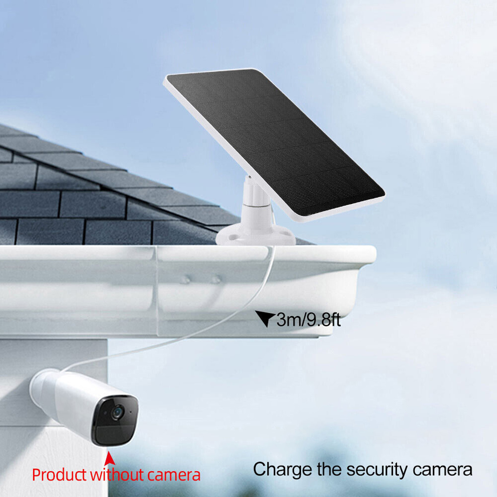 Solar Panel 4W Battery Charger Micro USB Camera Charging Solar Panel White