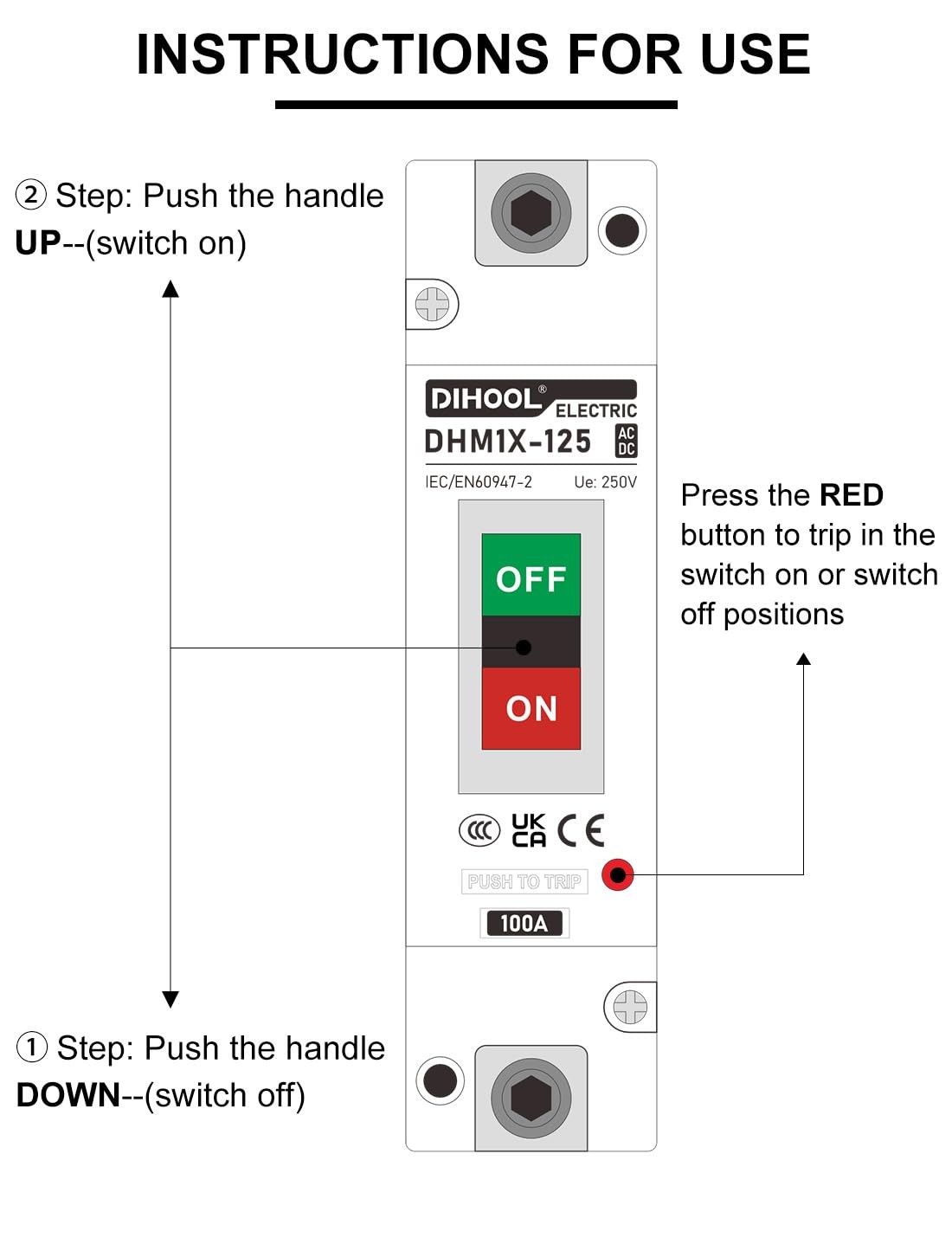 100 Amp Battery DC Disconnect Switch, DC Breaker for Main Power Station, UPS,…