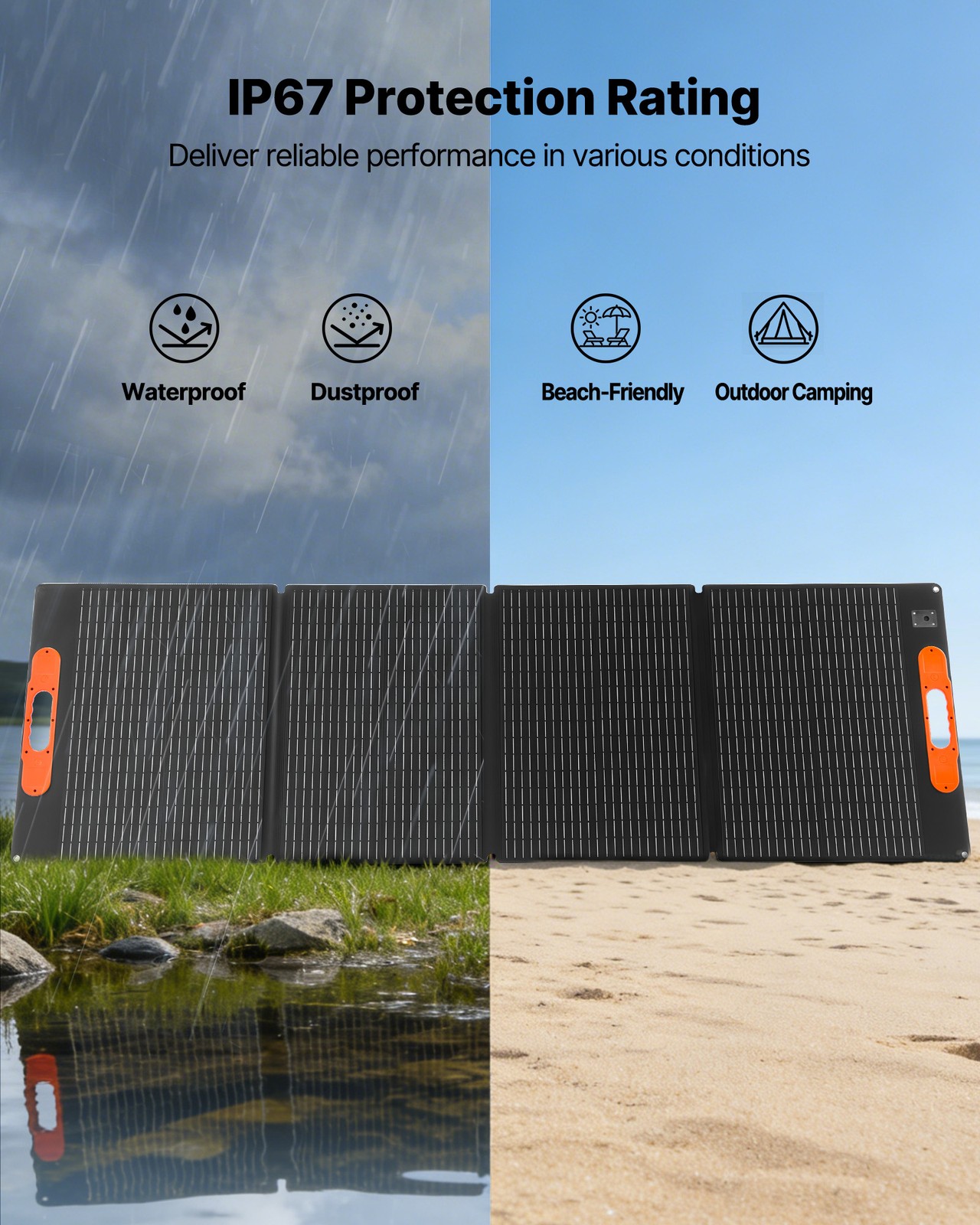 VEVOR Portable Power Station Solar Generator 2400W 2160Wh with 200W Solar Panel
