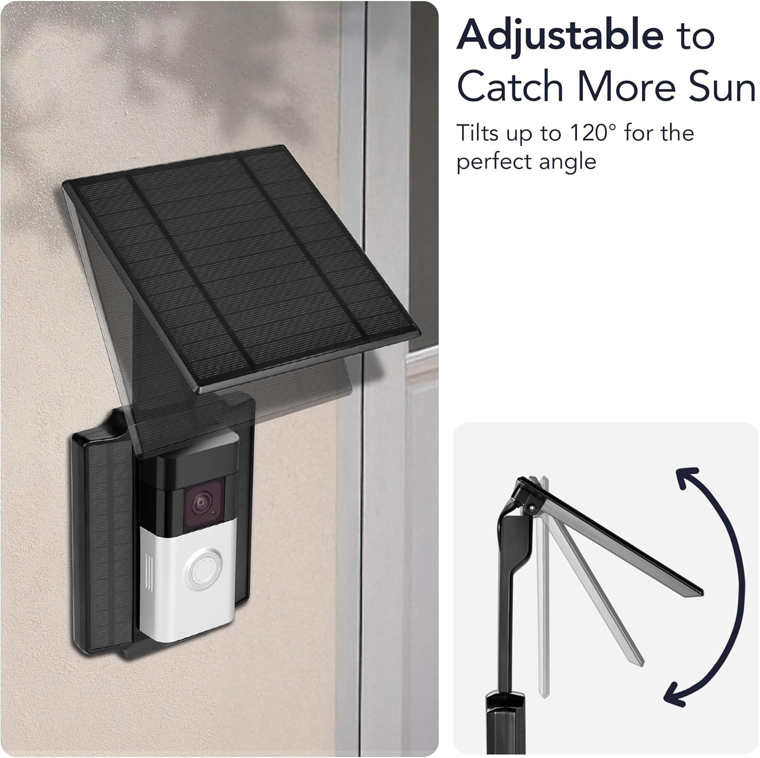 Universal Solar Charger for Ring Doorbell & Wyze Video Doorbell Pro – 2.5W