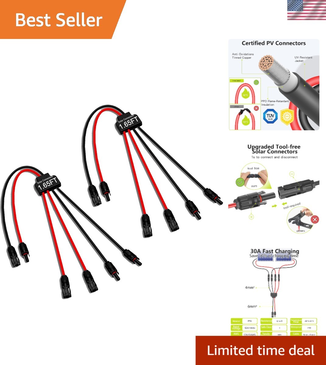 Solar Panel Y Branch Parallel Connectors – Easy Plug and Play Installation