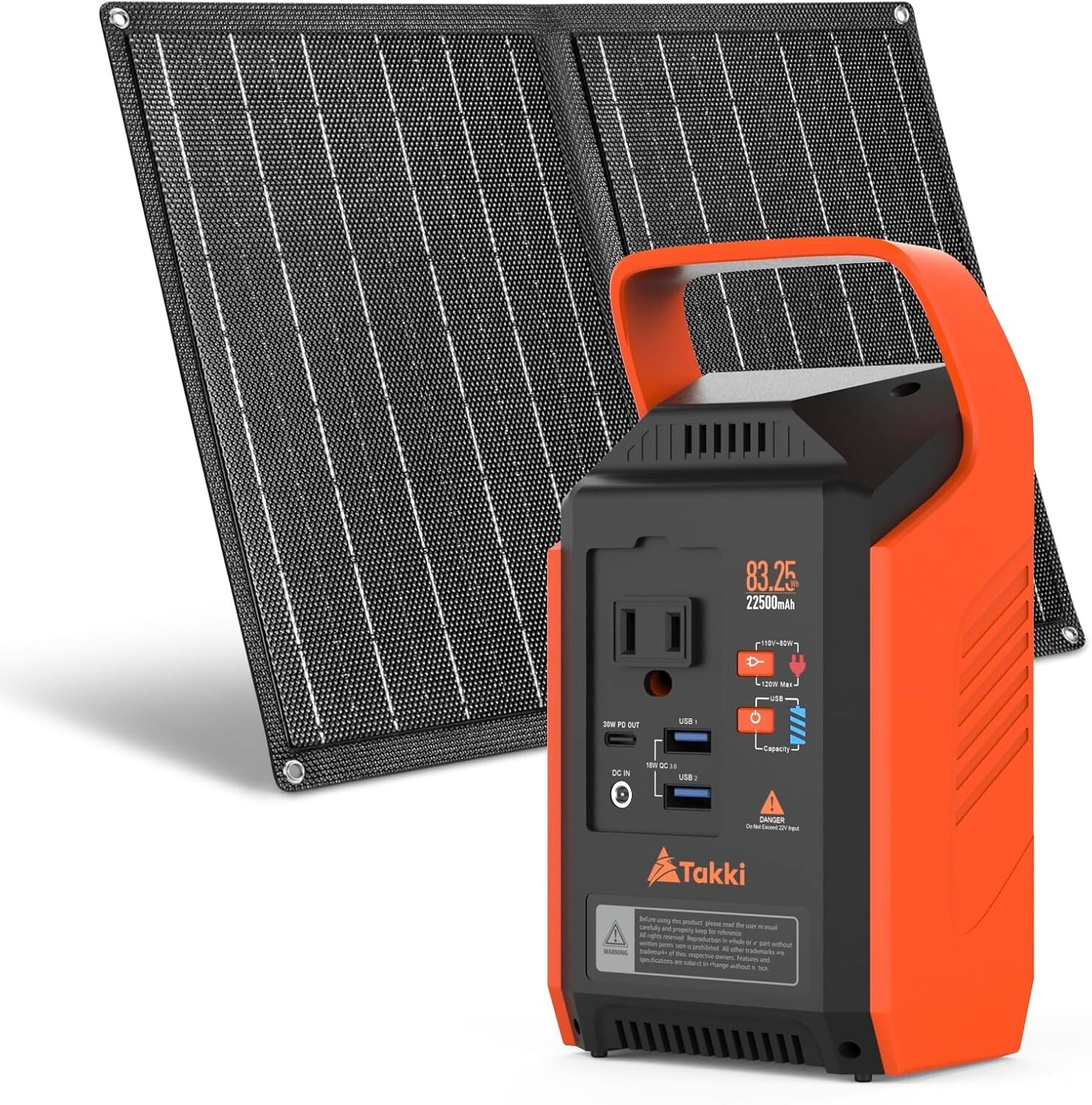 Takki Portable Power Station 83Wh,Camping Solar Generator Power Bank with 110V/8
