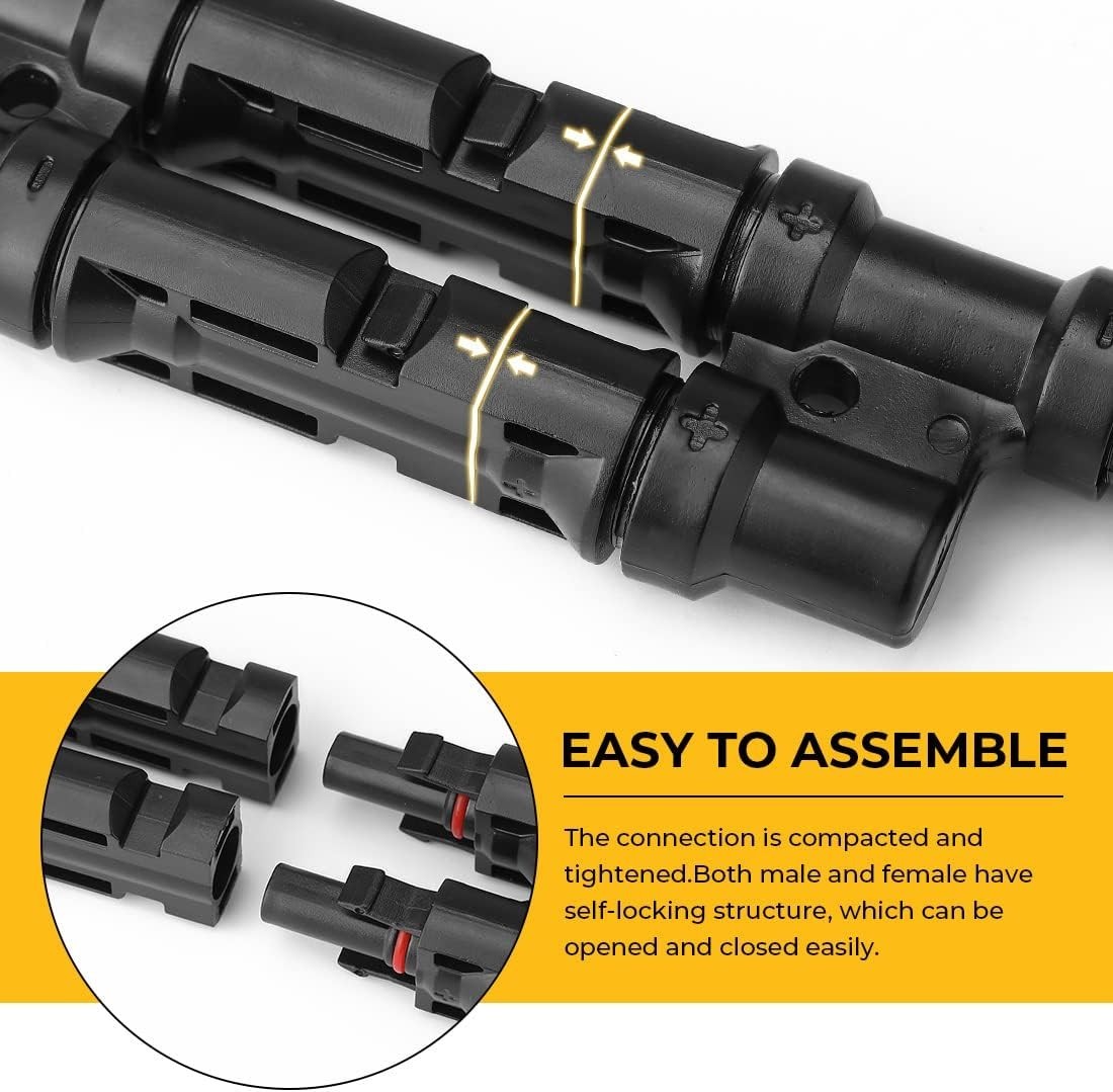 Plug and Play Solar Branch Connectors – 1 Male to 2 Female & 1 Female to 2 Male