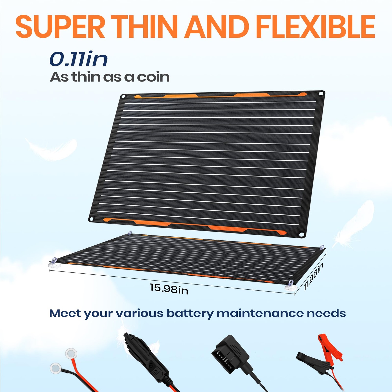20W 12V Solar Panel Battery Charger Maintainer Kits Trickle Charger with Buil…