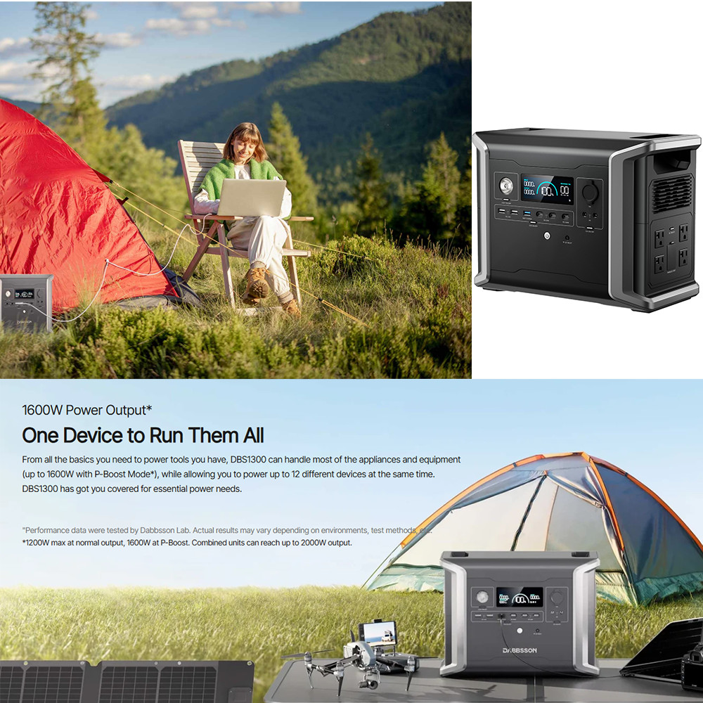 Dabbsson 3030Wh 1200W Power Station Generator w/ Backup Battery Home Rv Trip