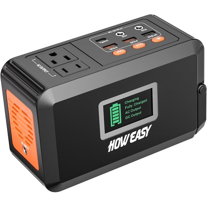 Portable Power Station 88Wh 120W Solar Generator W/ AC USB DC Outputs Camping