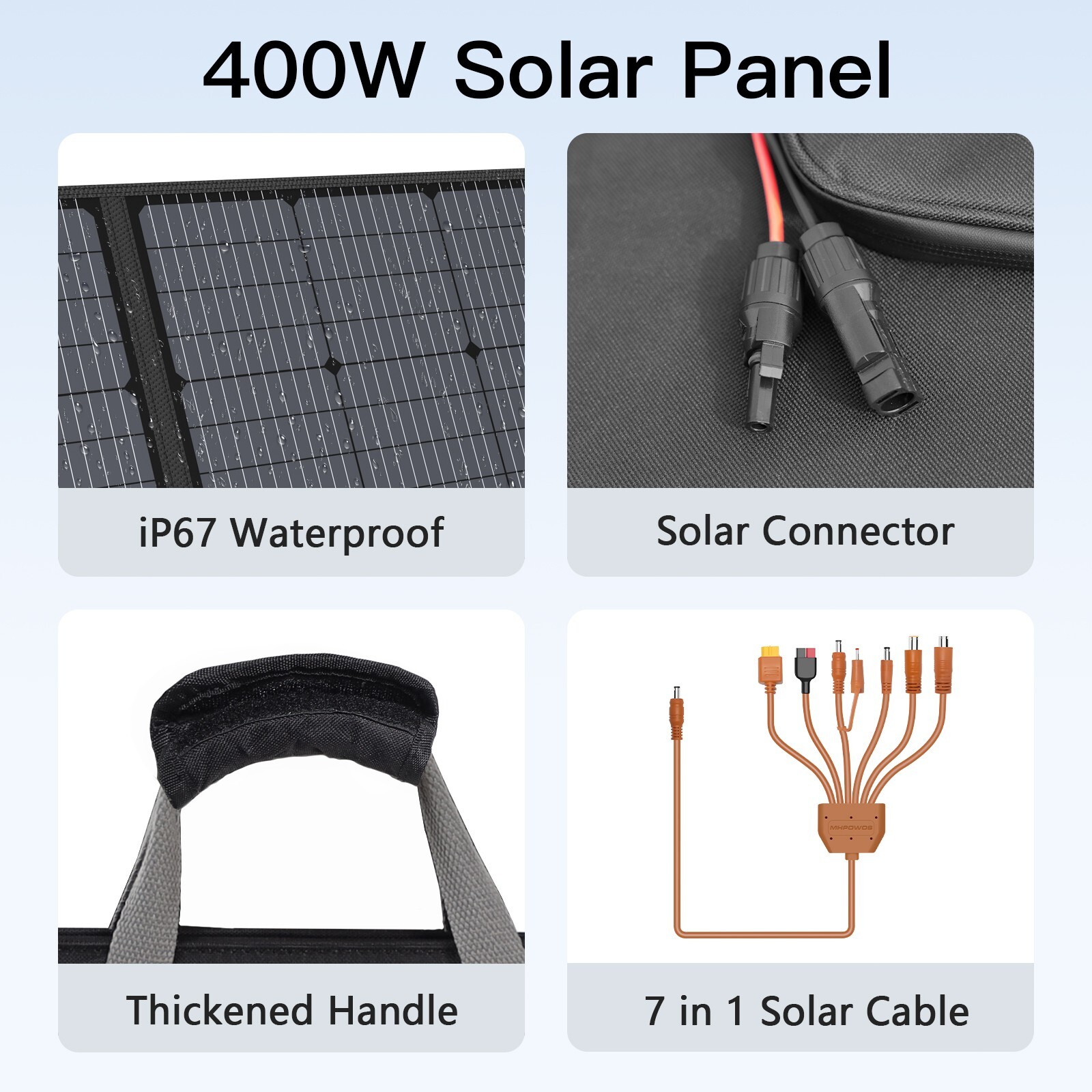 Portable Solar Panel kit 400W 220W 110W for Power Station RV camping Refurbished