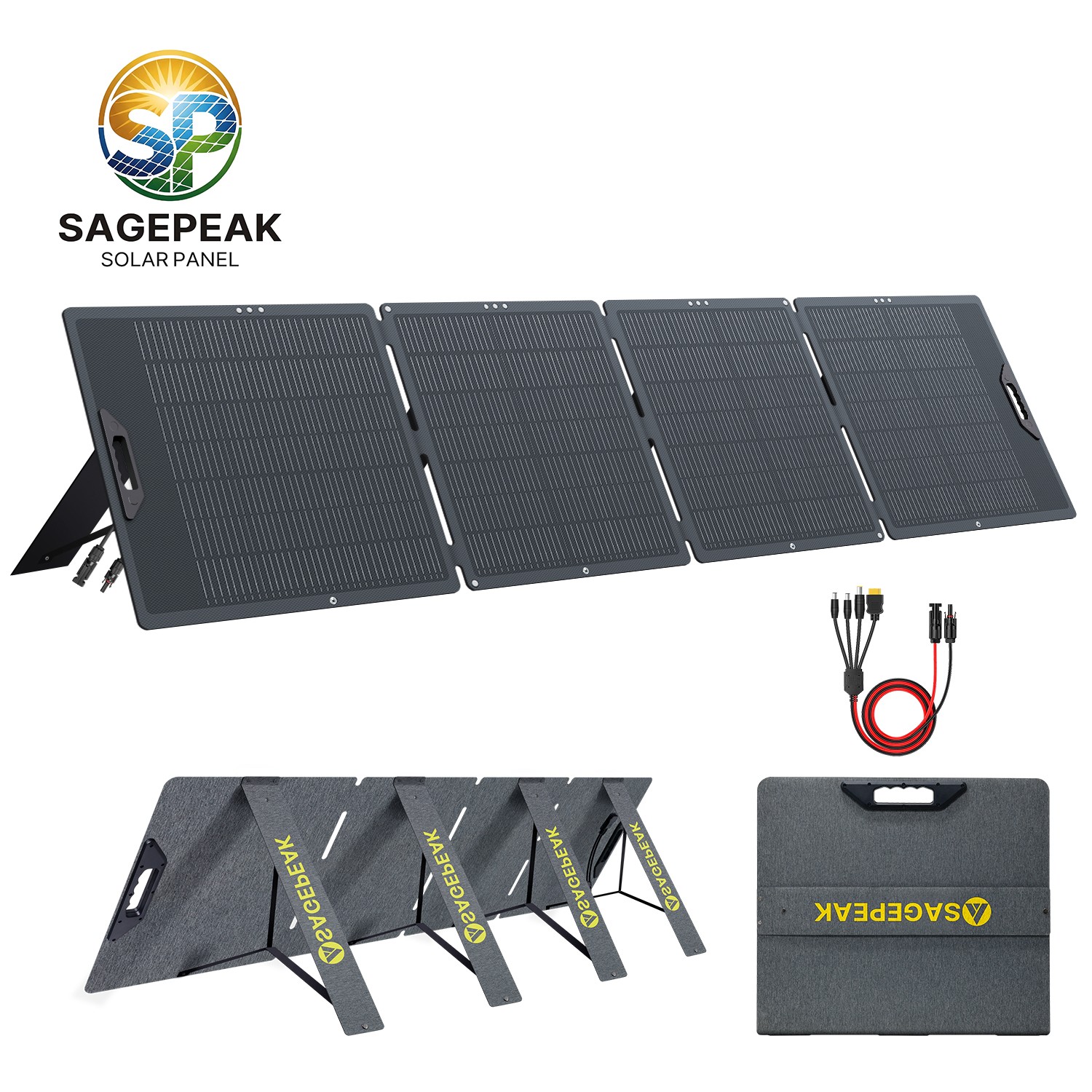 400W Foldable Solar Panels with Adjustable Kickstand Solar Charger Power Supply