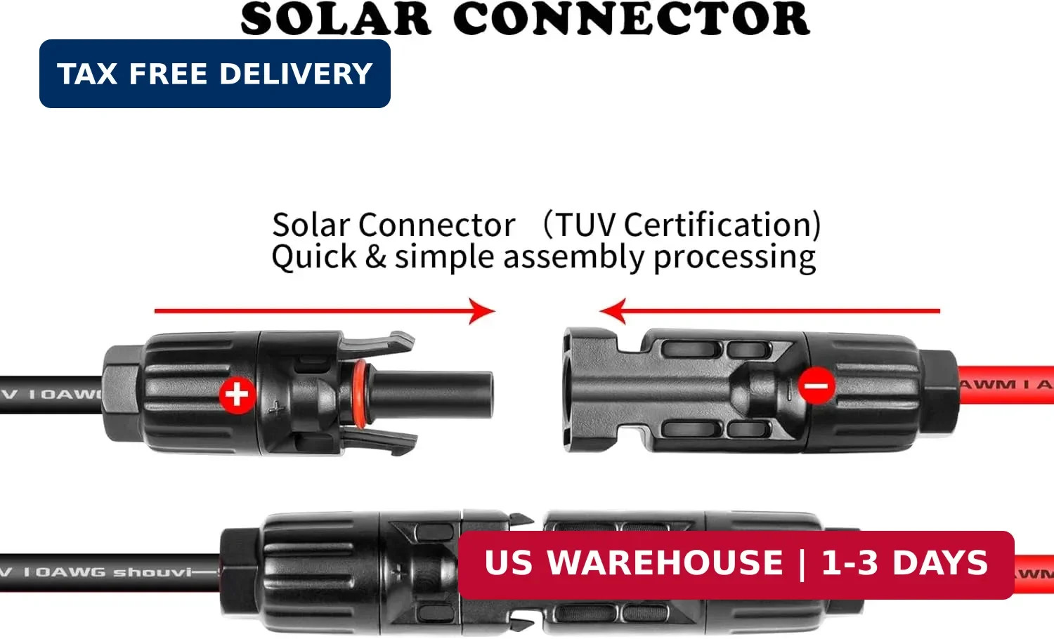 Ansoufien Solar Panel Connector to XT60 Connector Cable 20FT, 10AWG Solar to XT6