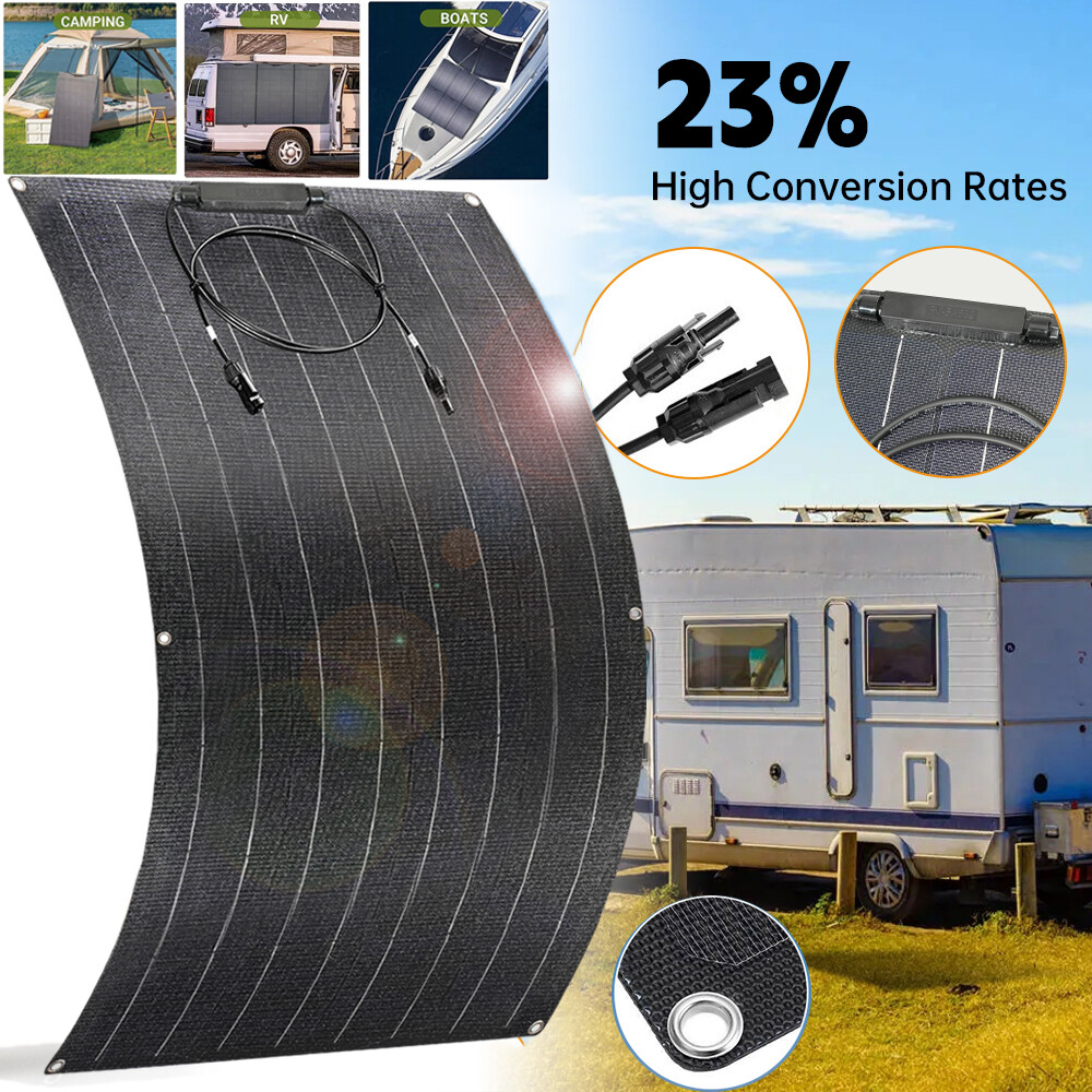 200W Flexible Solar Panel ETFE Portable Power Mono Camp Home RV Battery Charge