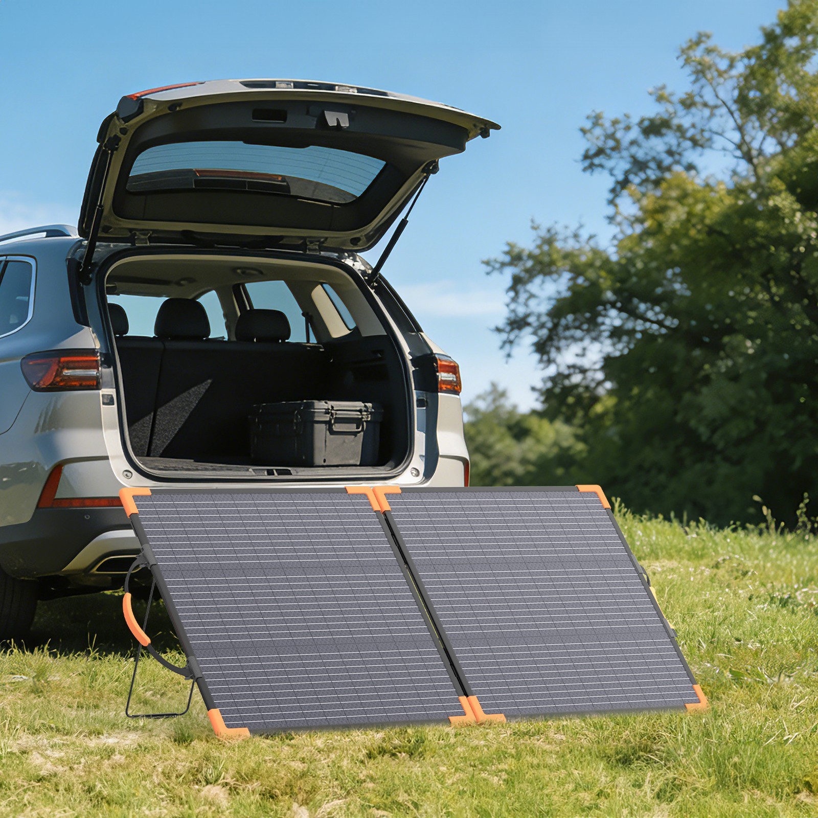 MHPOWOS 100 watt Bifacial Solar Panel Foldable for Ecoflow RIVER 2 Power Station