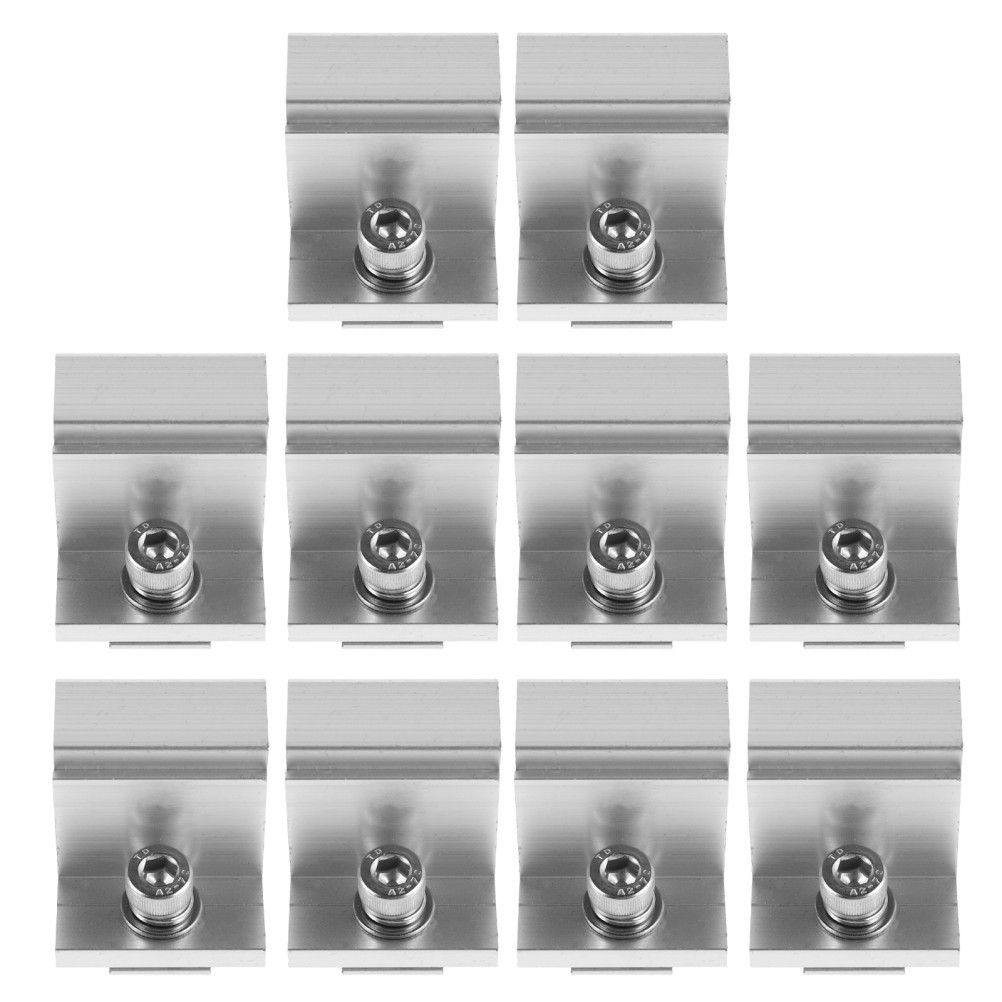10pcs Solar Panel Edge Clamp – Adjustable 35/40/45/50/55mm Aluminum End Clamp –