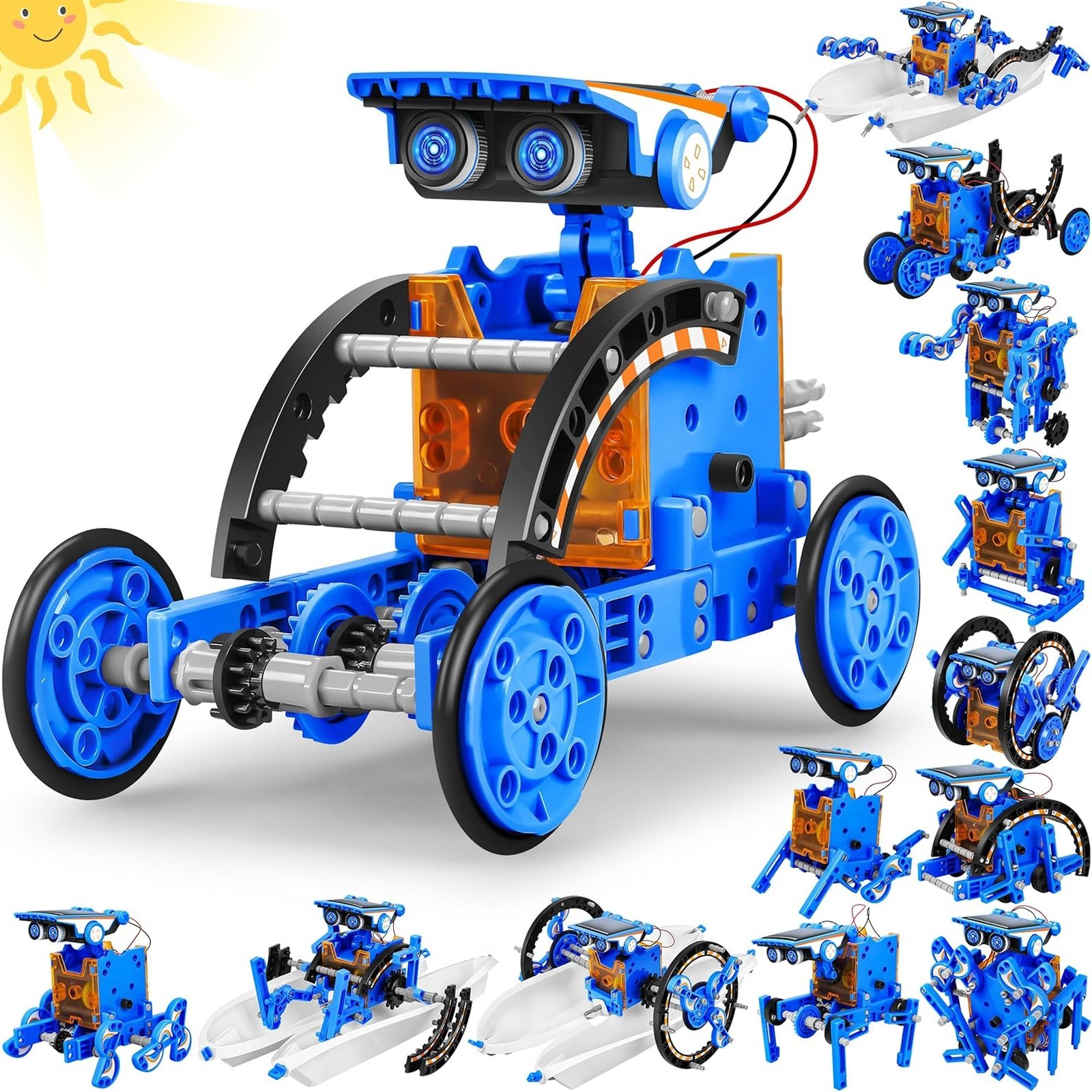 Solar Robot Kit 13-in-1 STEM Educational Building Experiments Kids Birthday Gift