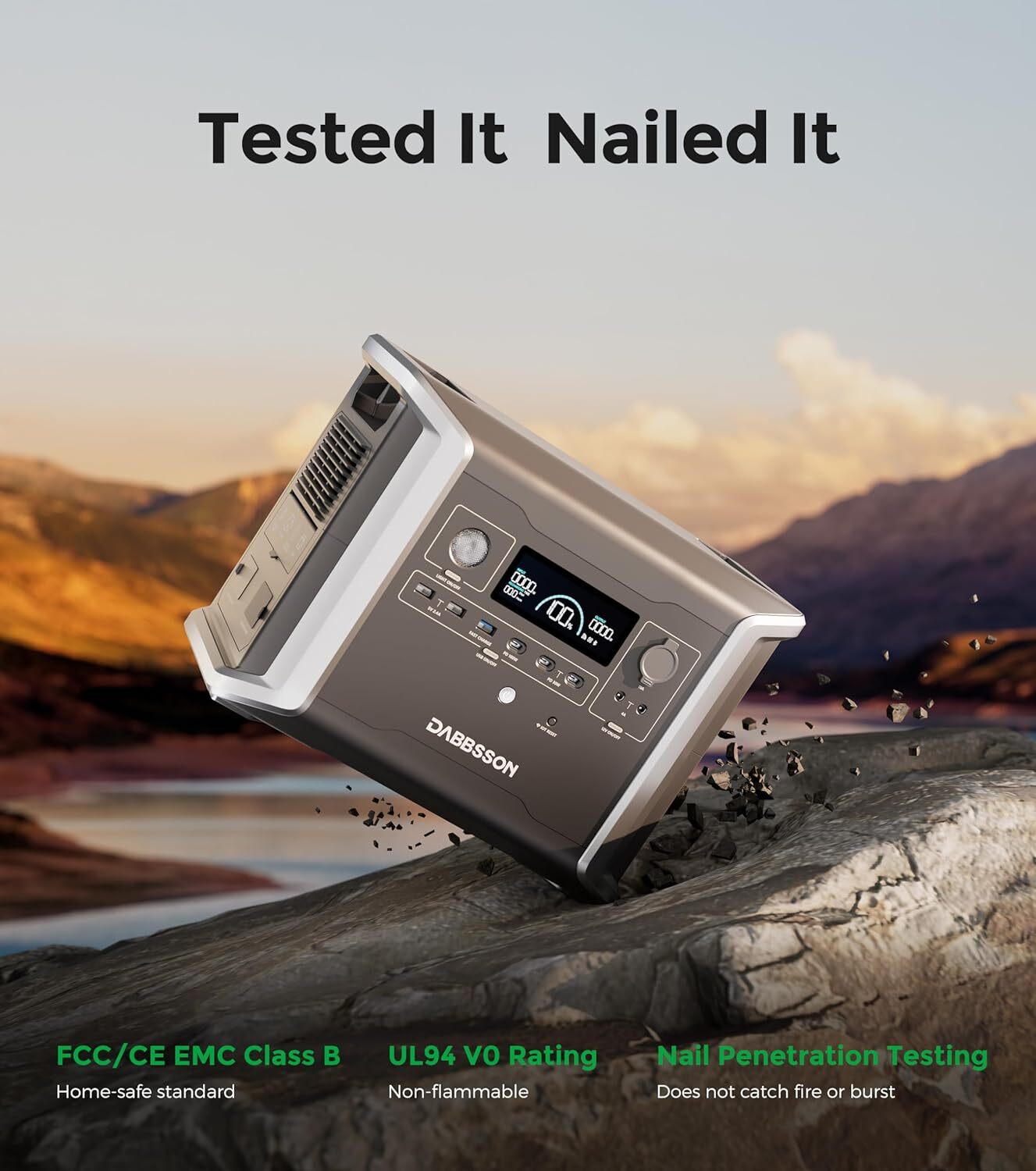 Dabbsson Portable Power Station 1330Wh Solar Generator App Control for Outdoors