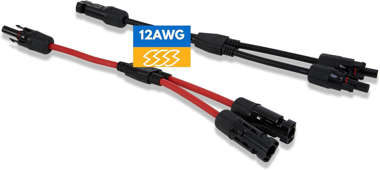 Pack of 2 Solar Y Branch Connectors – IP68 Waterproof Solar Panel Cable Connecto