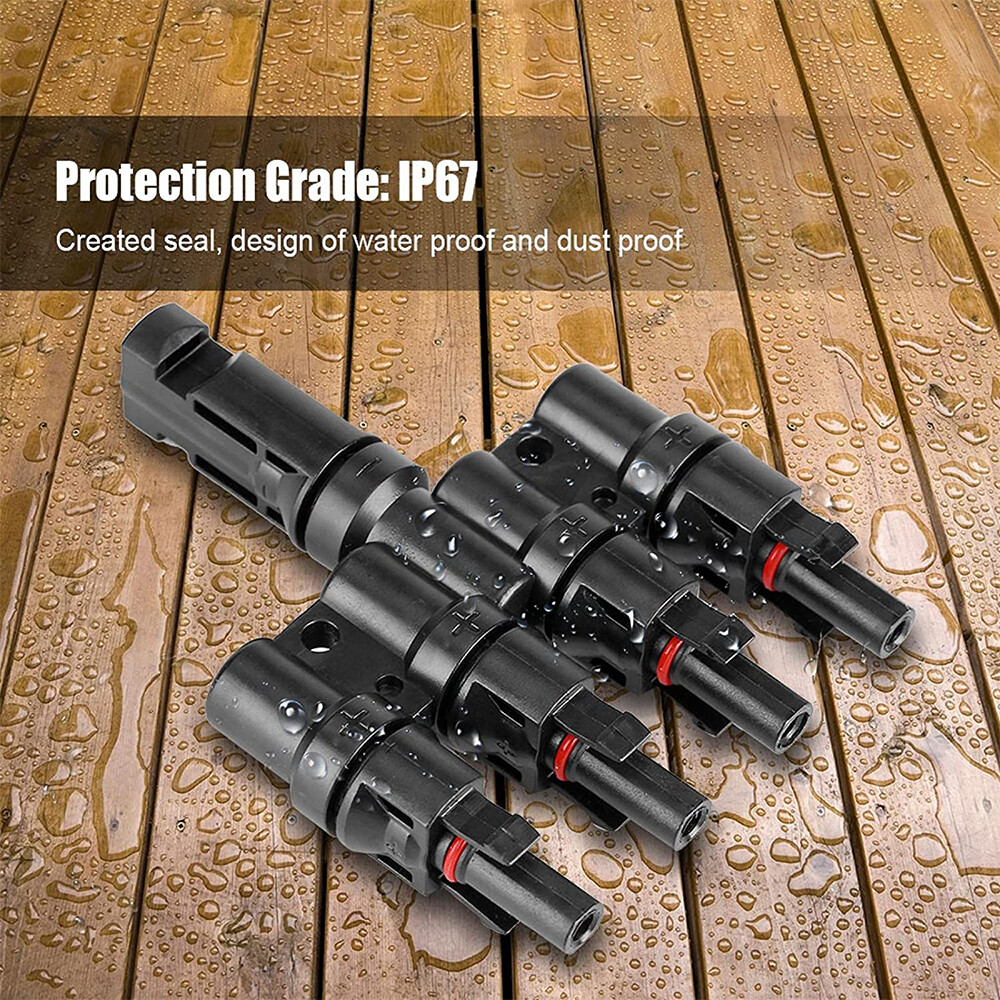 Solar Panel Y T Branch Connectors 1 to 2 1 to 3 1 to 4 IP67 Waterproof 30A MC4