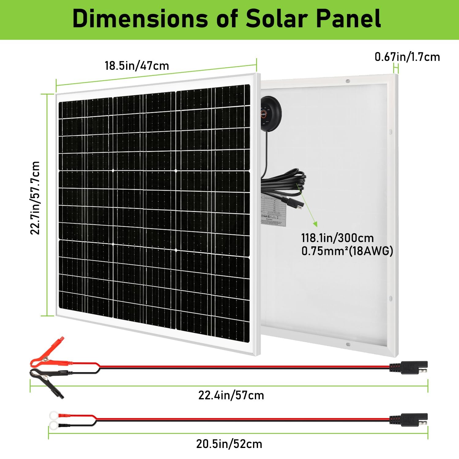 Solar Panel Kit 50W 24V Solar Battery Trickle Charger Maintainer with Upgrade…