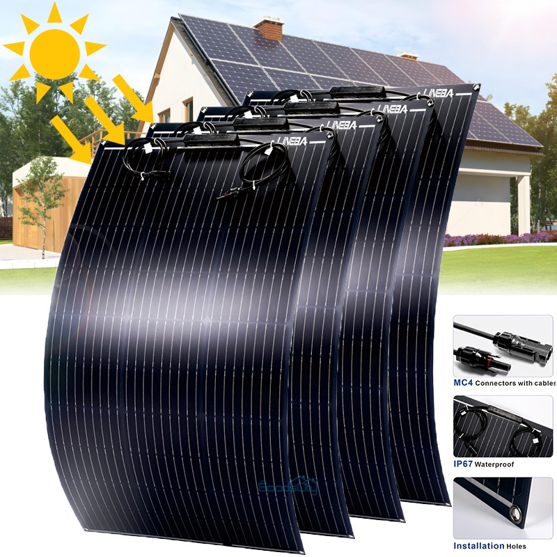 Upgraded Flexible 200W 400W Mono Solar Panel 12V Power Portable Camping Home RV