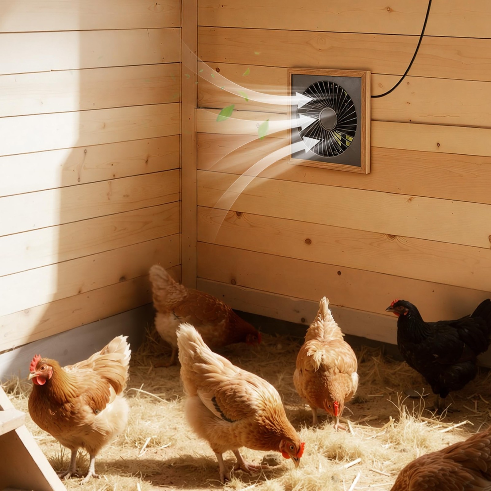 25W Solar Powered Fan with 220 CFM Airflow, Adjustable Angle, Fast Air Exchange