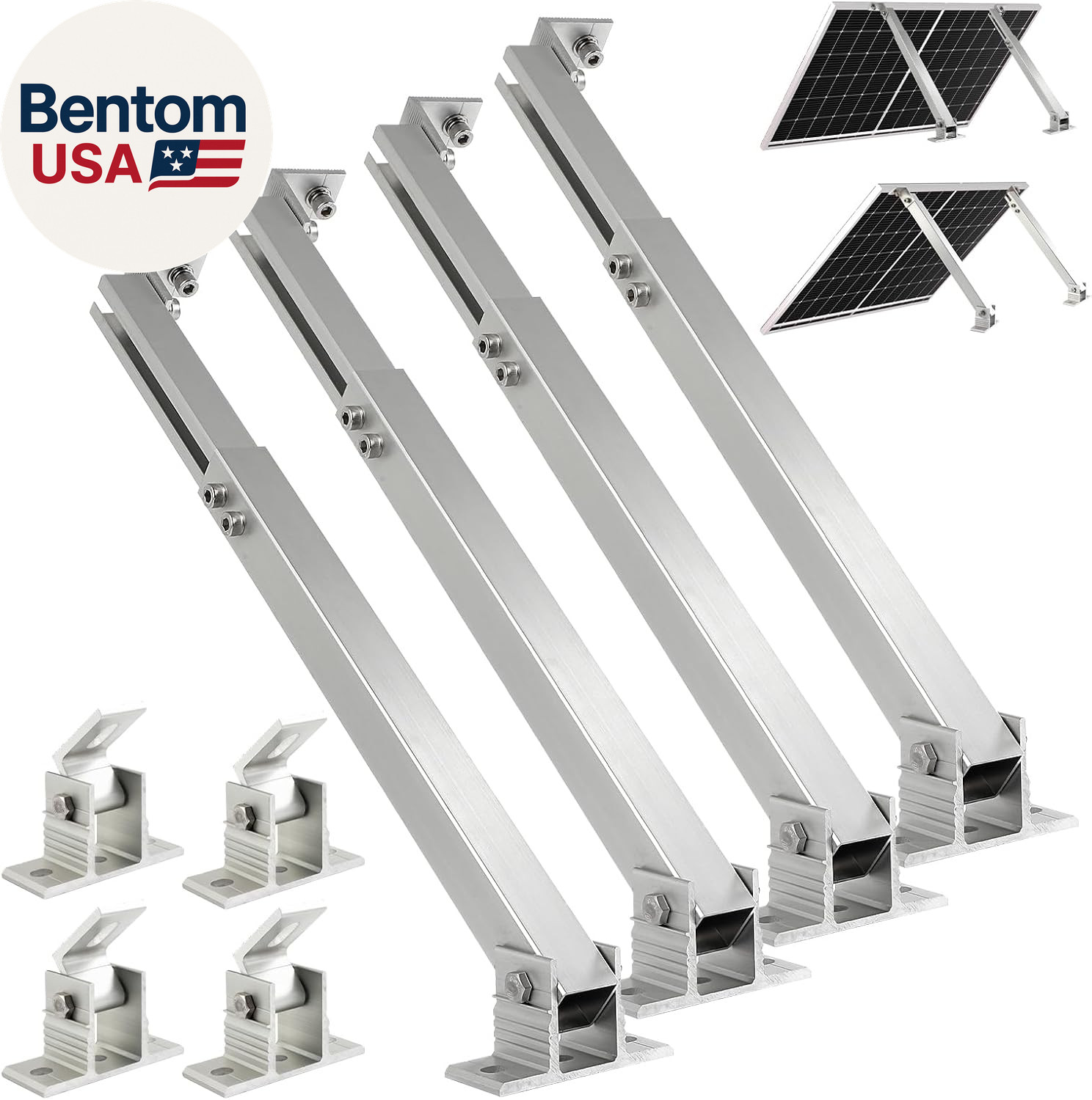 Solar Panel Mounting Brackets, 2 Sets Adjustable Solar Panel Tilt Mount Brackets