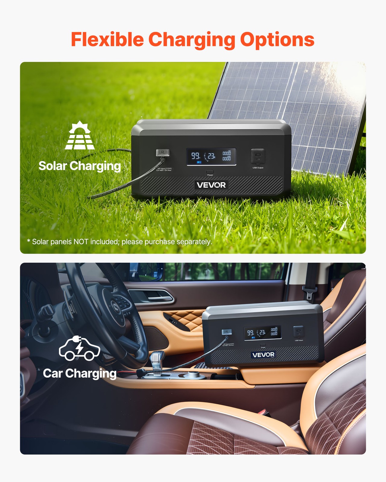 VEVOR Extra Battery for Portable Power Station 2160Wh LiFePO4 Expansion Battery