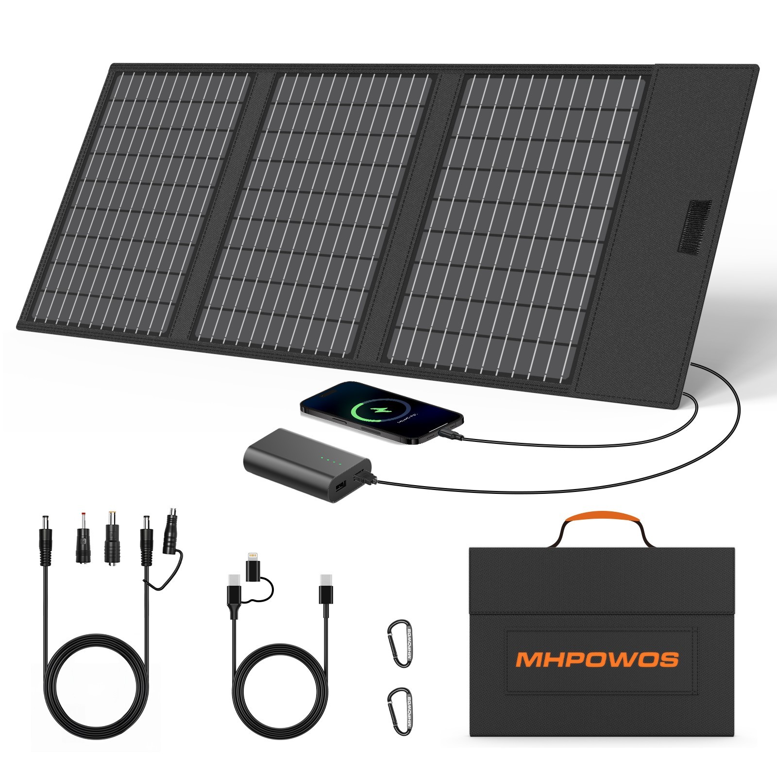 45W foldable solar panel USB-C DC Type-C for small power station Android tablet