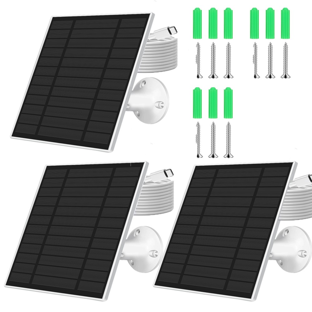 Solar Panel Micro USB C Power CCTV Camera Security Cam Battery Charger Outdoor