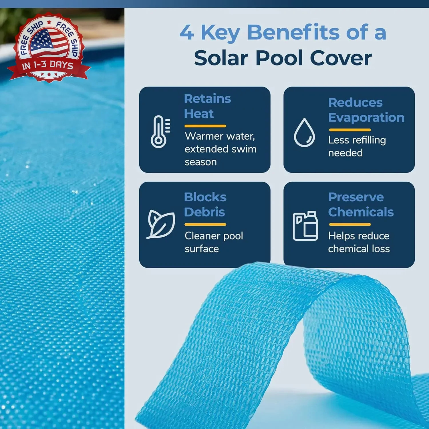 Blue Wave 21-ft Round Solar Pool Cover 8-Mil Blue – Solar Cover for Above Ground
