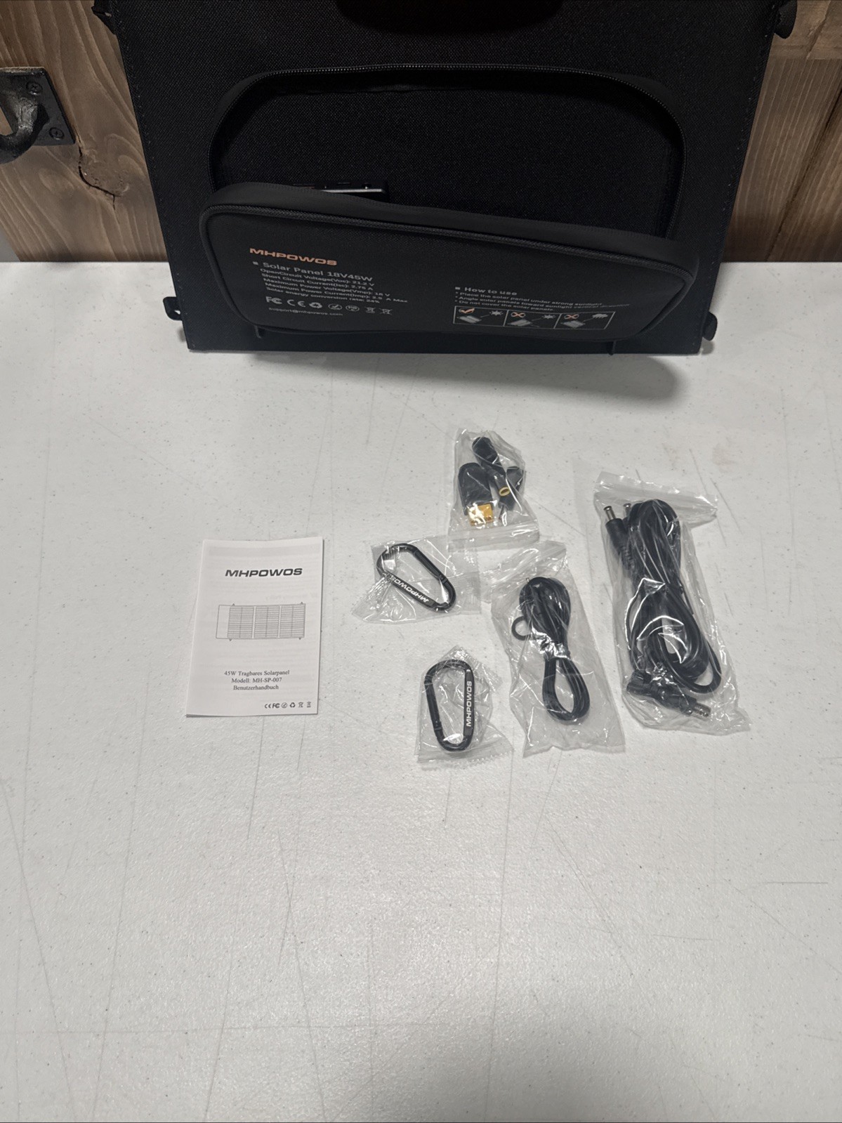 MHPOWOS Camping Solar Panel Power Bank 18V45W Solar System Kit, NEW