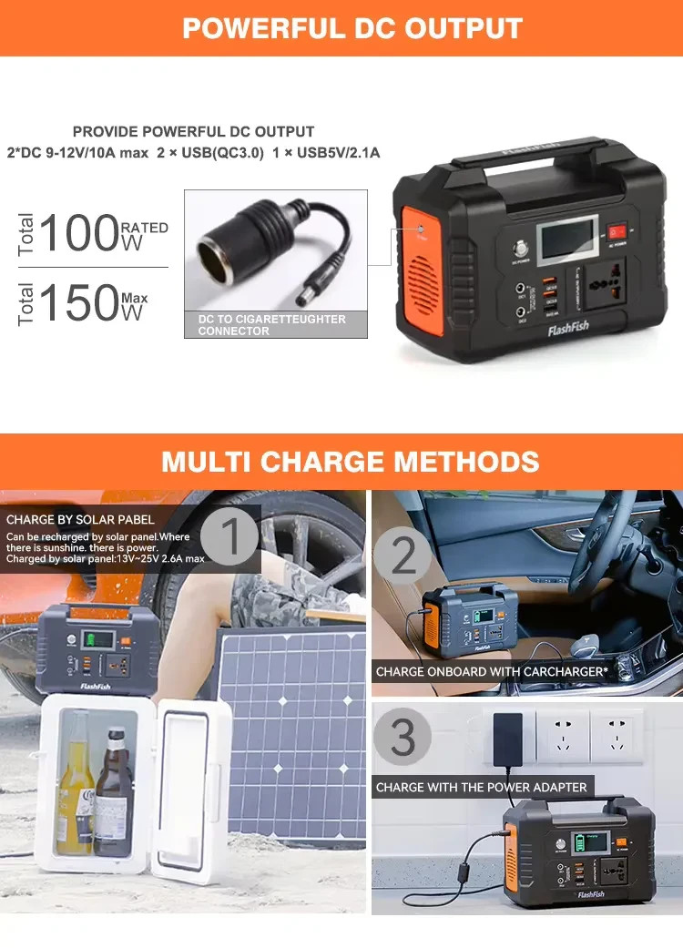Flashfish E200 Portable Solar Generator 40800mAh 200W Power Station Outdoor Camp
