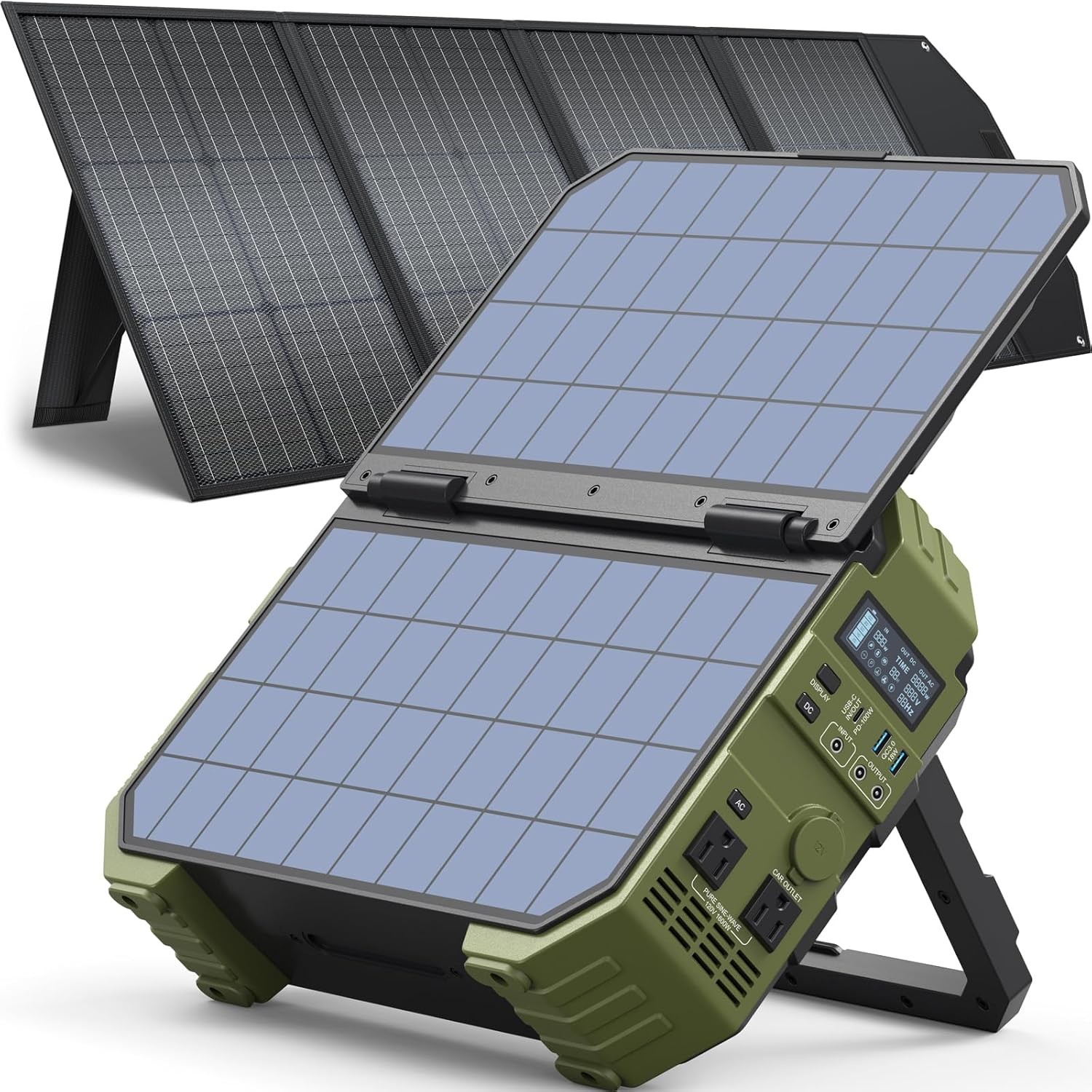 1600W Portable Power Station 1024Wh LiFePO4 Solar Generator 100W USB-C Camping R
