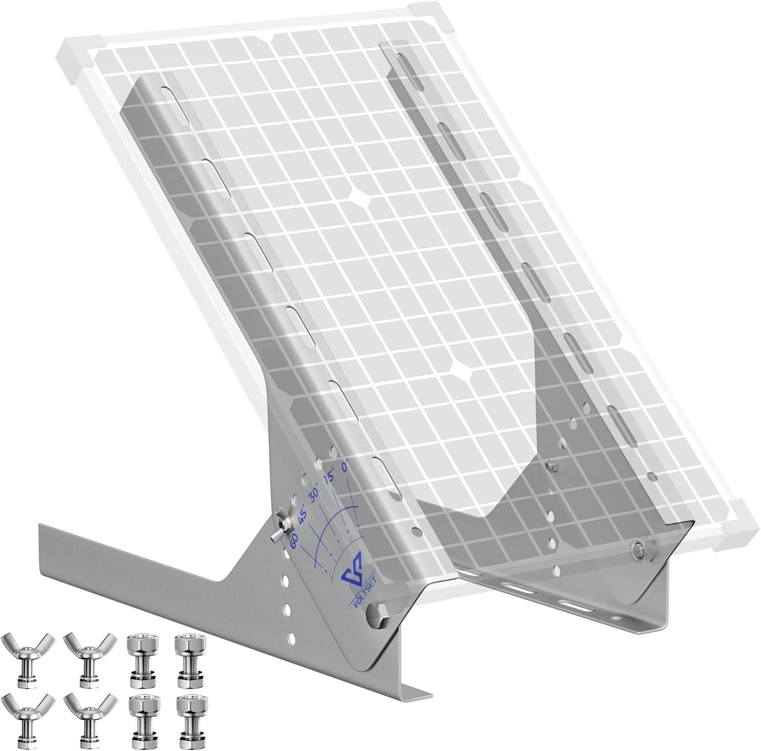 Solar Panel Mount Stand: 13.8in Immortal Steel Adjustable Angle Bracket – Rac..
