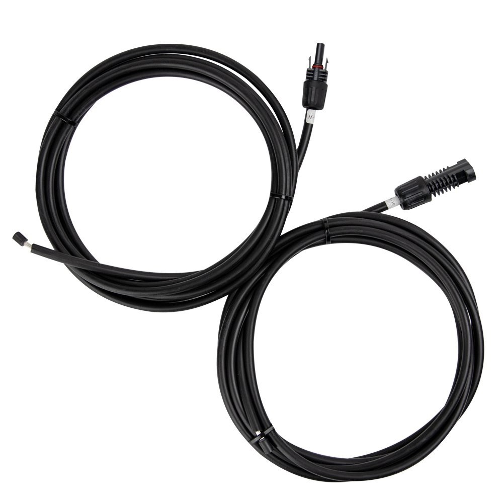 10ft UV Resistant Solar Adaptor Wire Extension Cable Pair – Durable & Waterproof