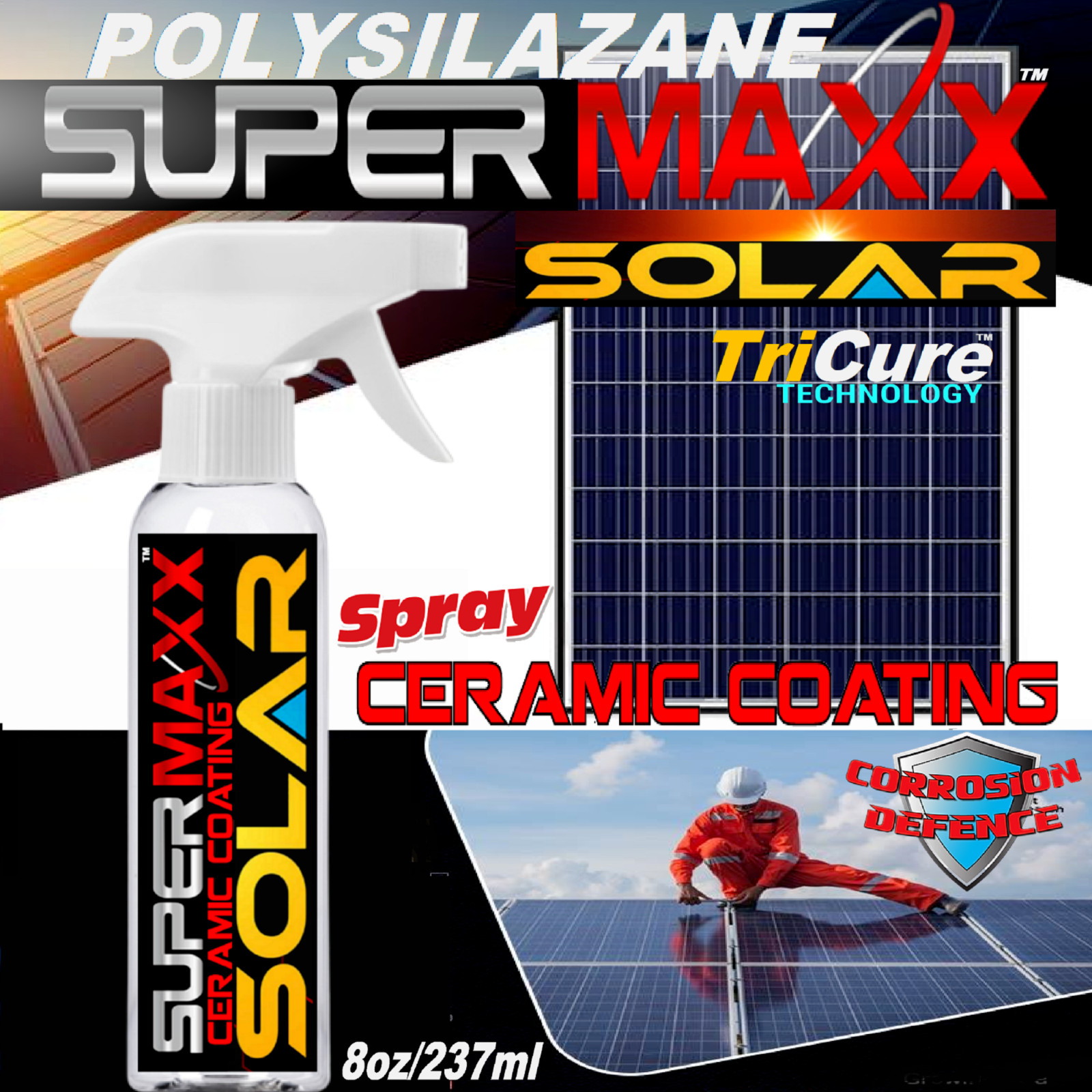 SOLAR PANEL KIT CERAMIC COATING SPRAY 2 – YEAR WARRANTY ADVANCED PROTECTION
