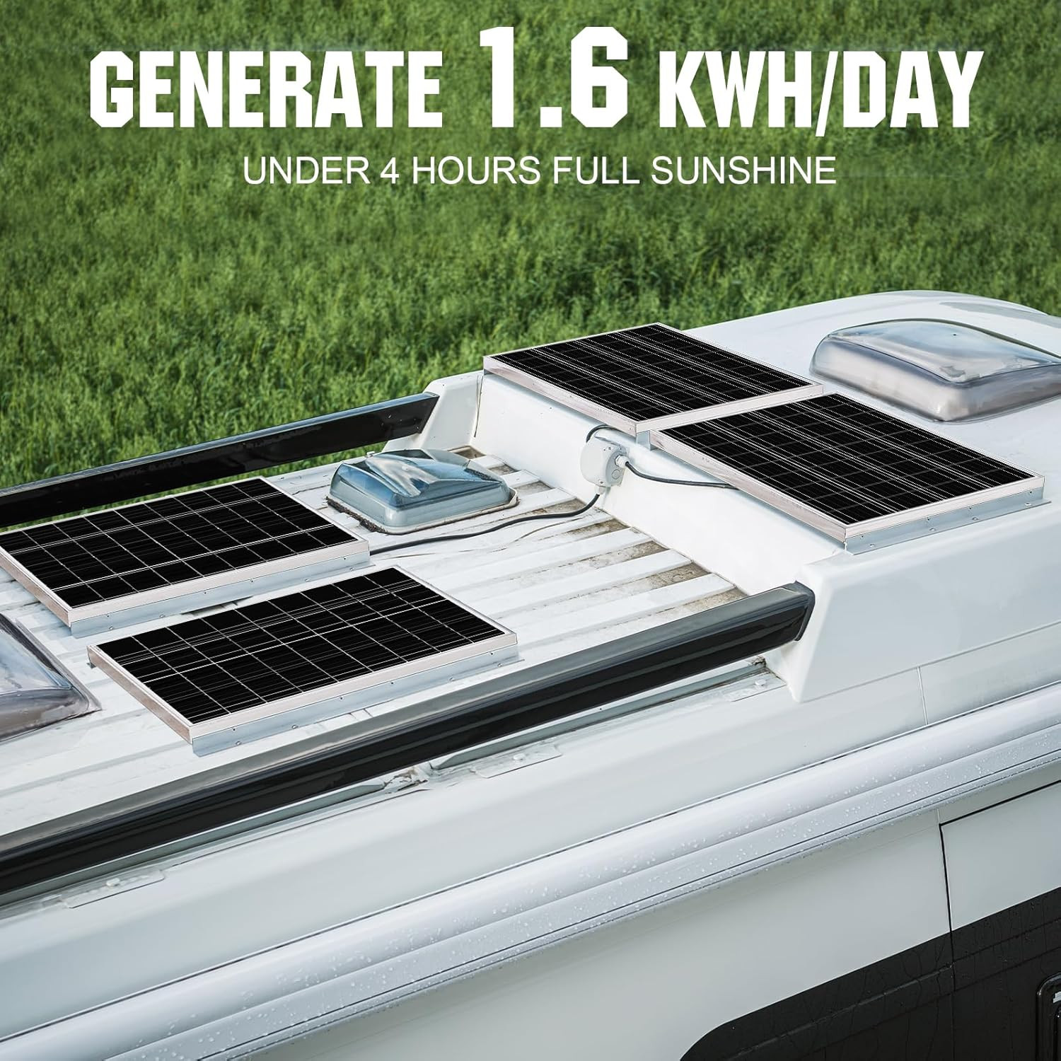 ECO-WORTHY 400 Watt 12 Volt Premium Solar Panel Kit :4Pcs 100W Solar Panel+ 40A